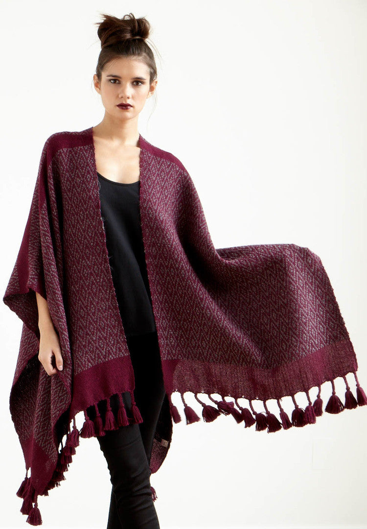 Diamond Poms Poncho